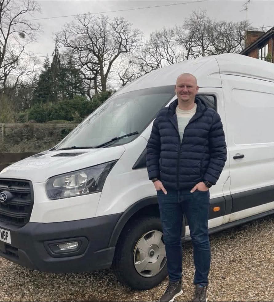 Ivars Timermanis with TIM Deliveries van